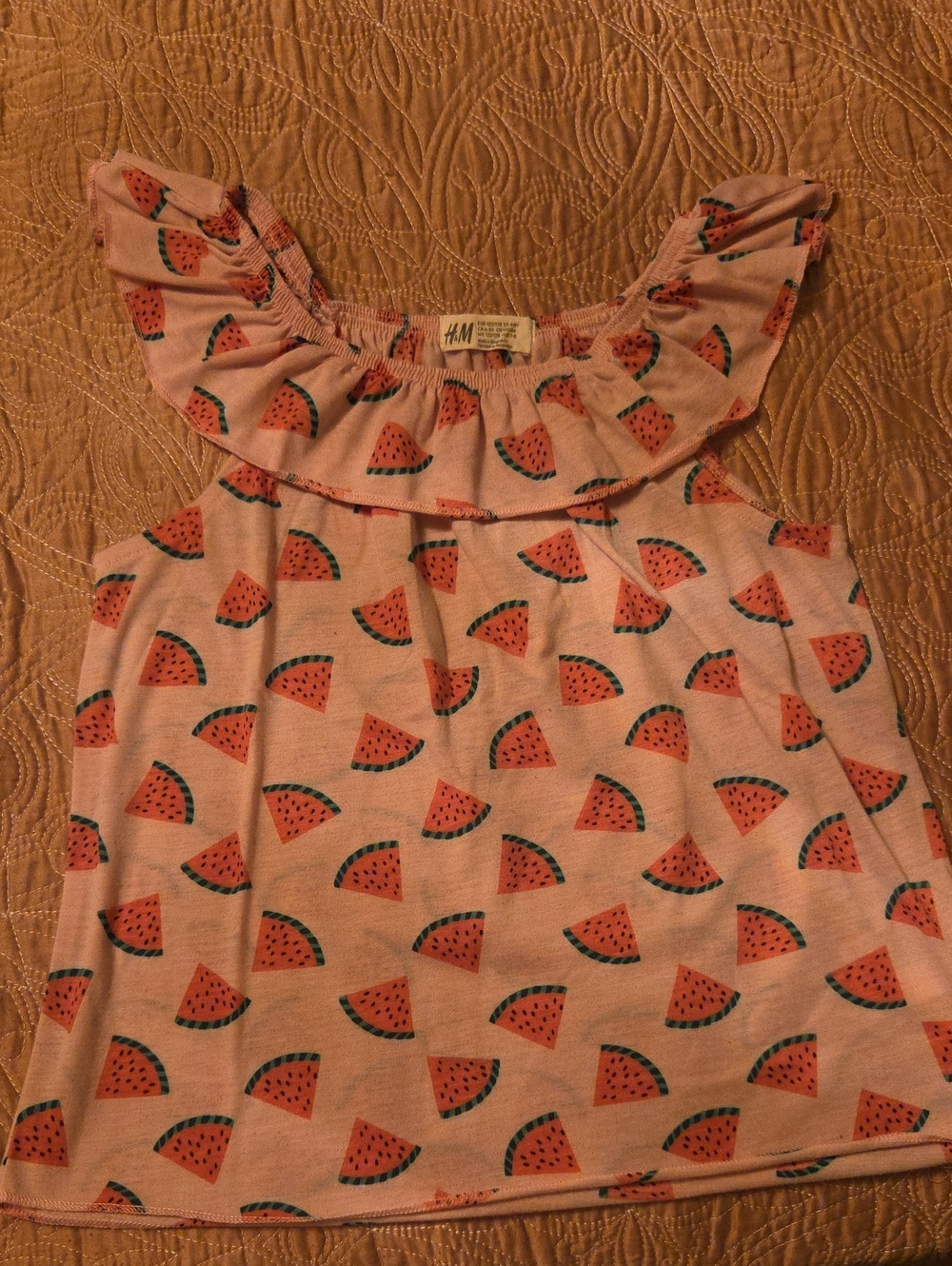 H&M Pink Watermelon Ruffle Tank Top For Girls